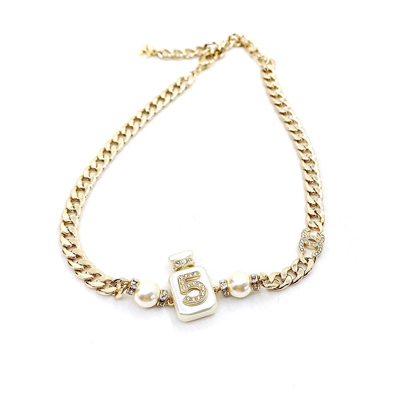 18K  Chanel No. 5 Perfume Bottle Pendant Necklace