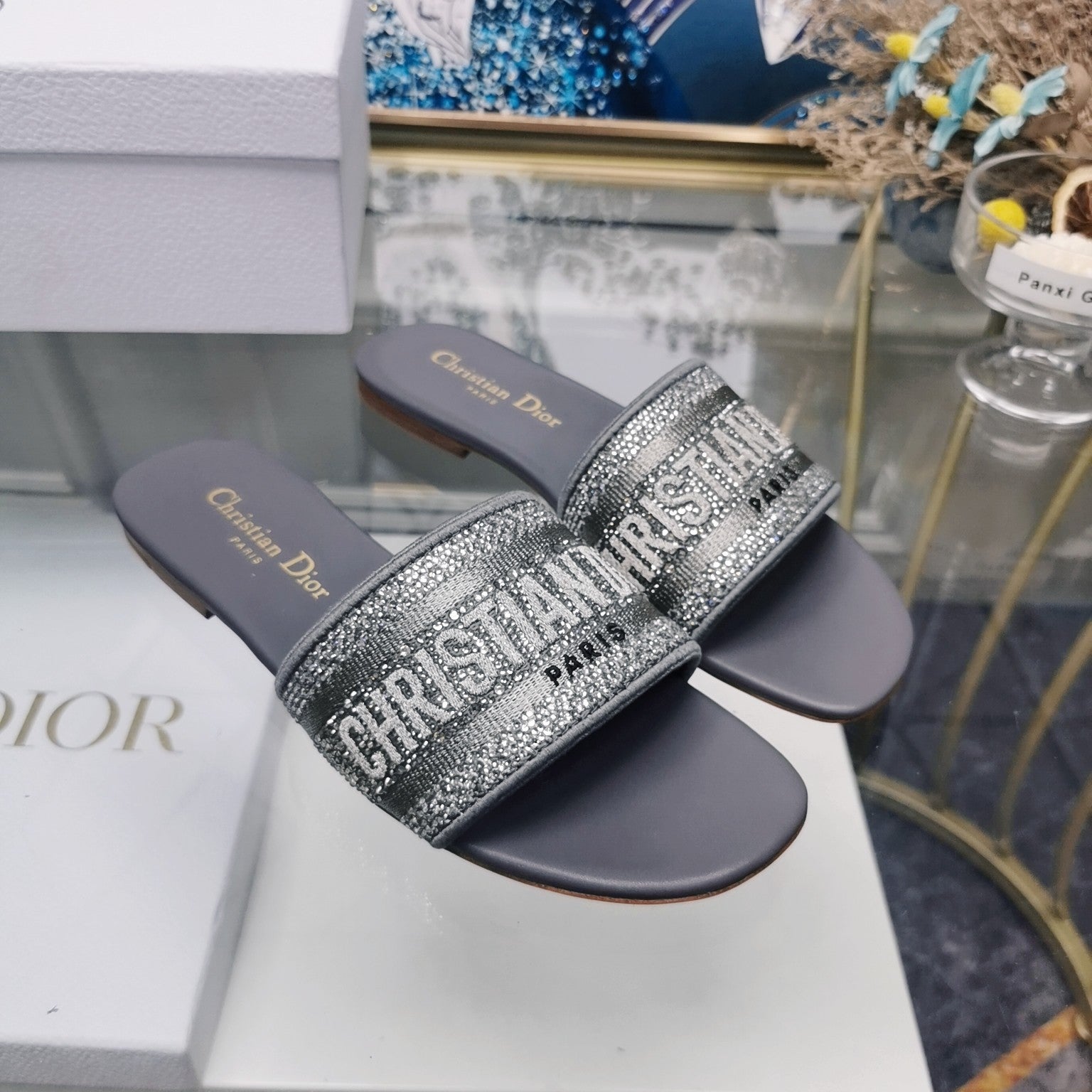 DIOR CD Mule Dway Slide 10mm Multi-motifs Style 21