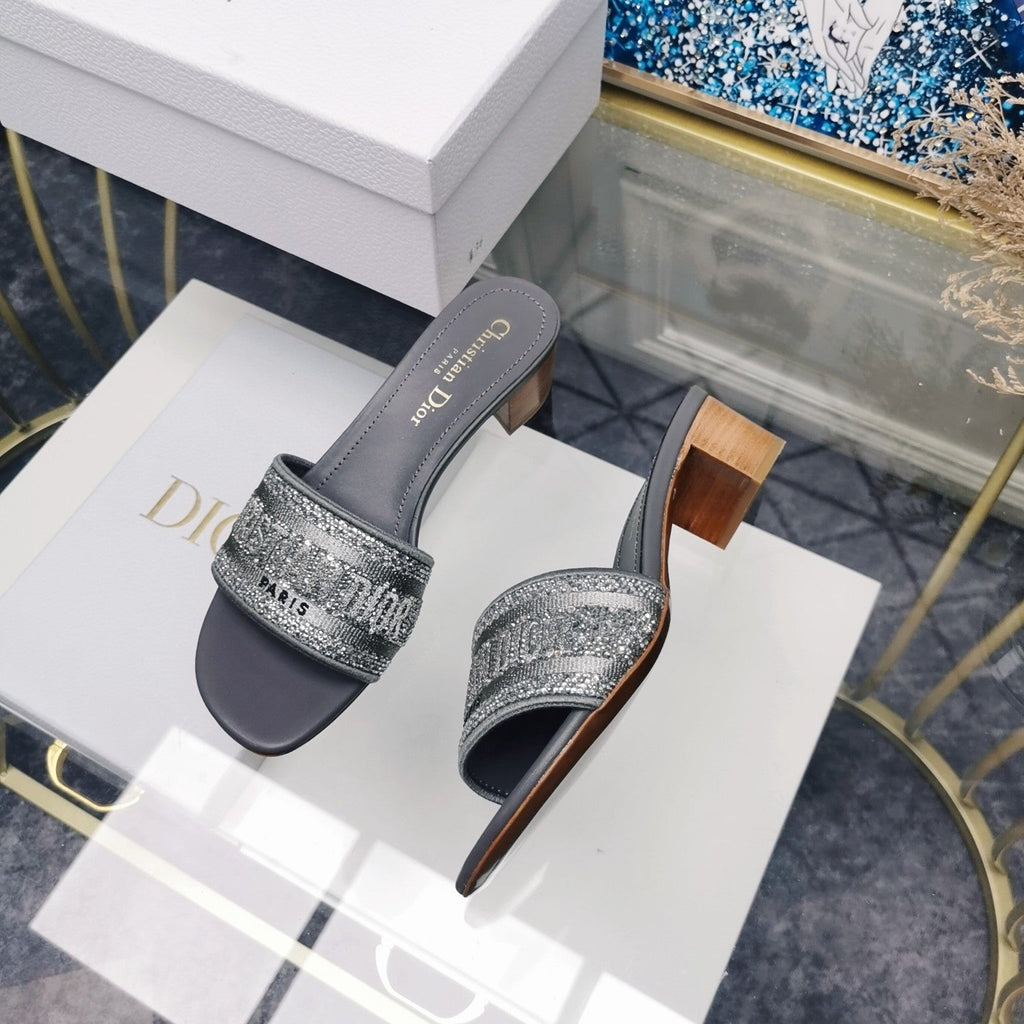 DIOR CD Mule Dway Heeled Slide 45mm Style 21
