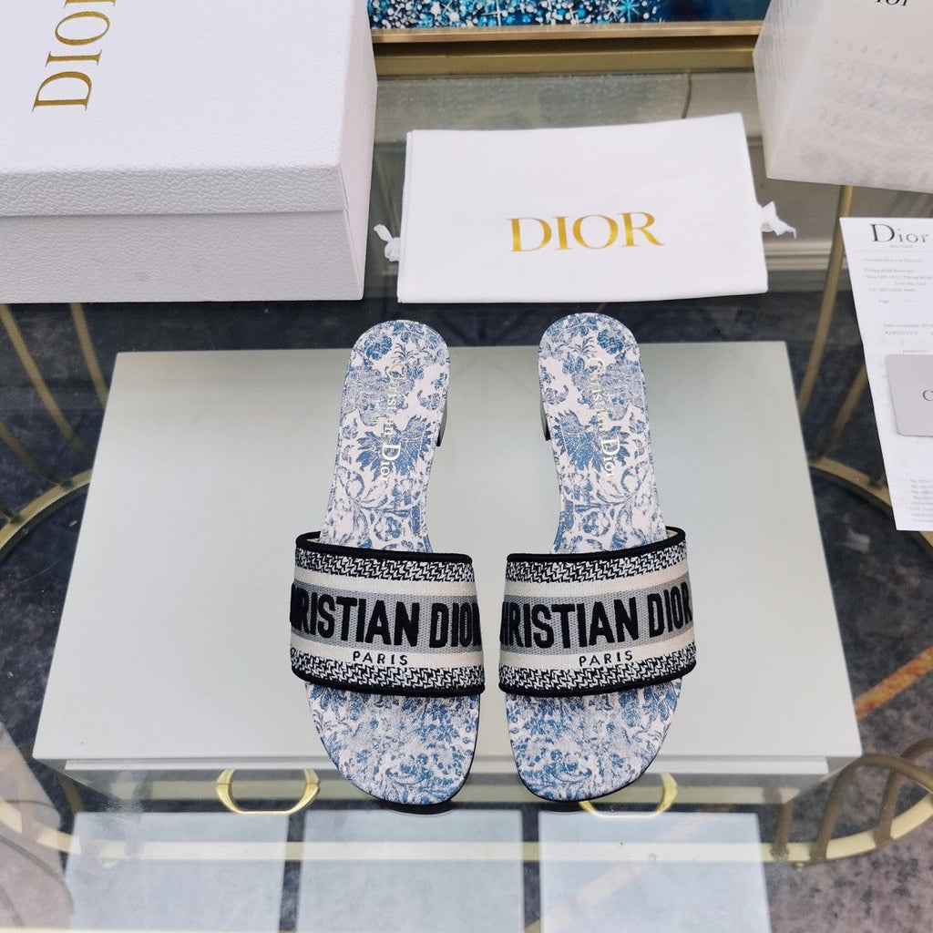 DIOR CD Mule Dway Heeled Slide 45mm Style 34