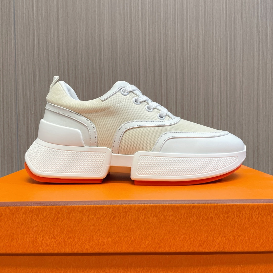 HERMES GIGA SNEAKER BLUE PASTEL PINK WHITE CALFSKIN