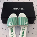 CHANEL MULES green LAMBSKIN