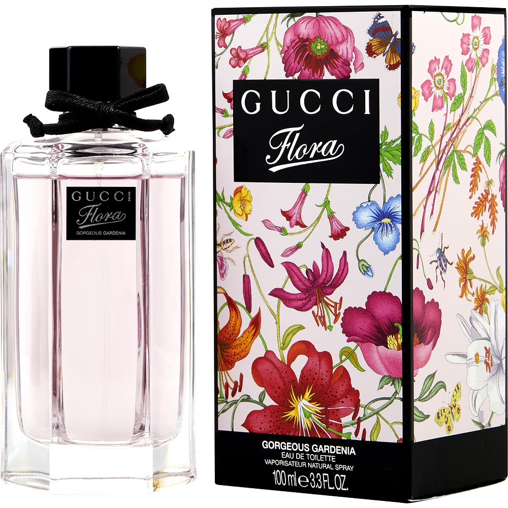 Flora Gorgeous Gardenia Eau de Toilette — Gardenia Pear & Frangipani Fresh Floral Women’s Luxury Fragrance | Pink Hexagonal Bottle 100ml 3.3 fl oz
