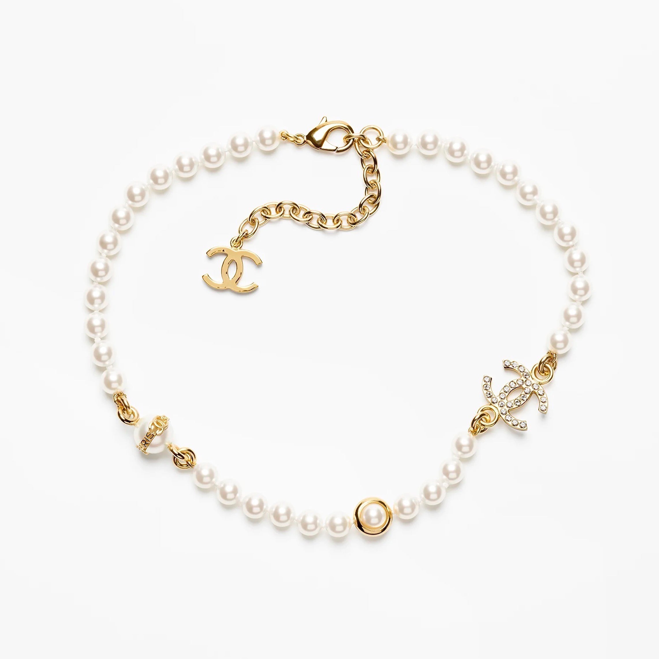 18K  Chanel Pearl Chain Necklace