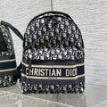 DIOR 25S TRAVEL BACKPACK 31 IN BLUE CANVAS OBLIQUE JACQUARD