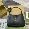 GUCCI JACKIE MEDIUM SHOULDER BAG 35 IN BLACK CALFSKIN GOLD HARDWARE