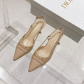 DIOR MY DD 25S SLINGBACK PUMP 50MM IN BEIGE GLOSSY CALFSKIN