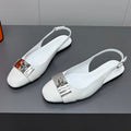 HERMES INNOCENTE SLINGBACK IN WHITE CALFSKIN