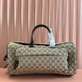 GUCCI SMALL DUFFLE BAG 42 IN BEIGE AND DARK BROWN  CANVAS