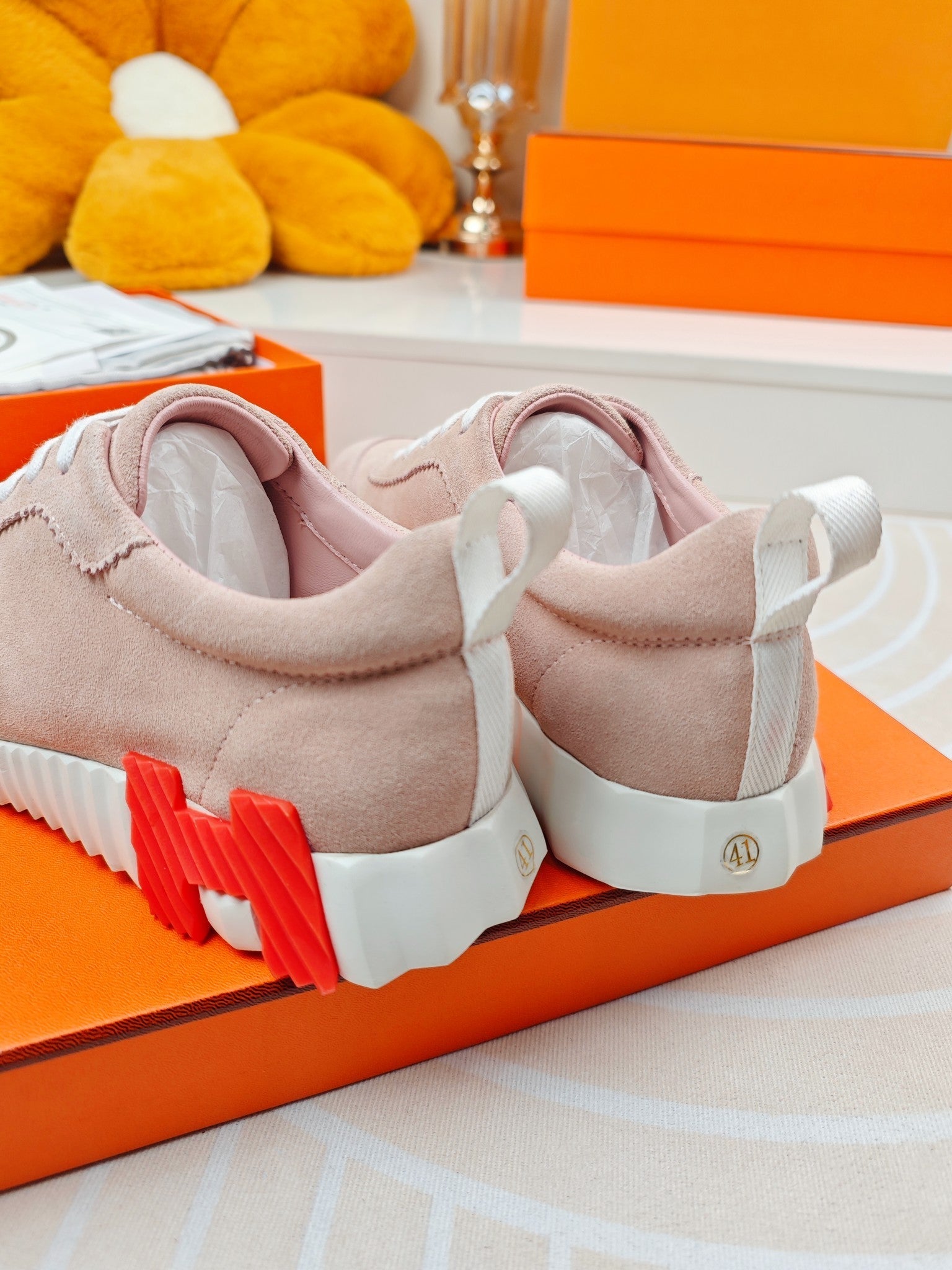 HERMES BOUNCING SNEAKERS LACE CALFSKIN