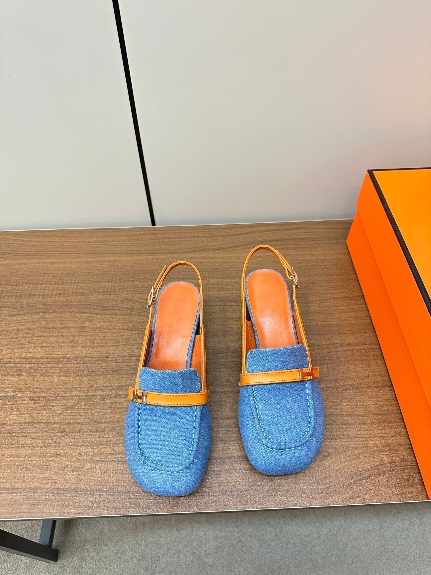 HERMES Infinie 50 pump azure blue