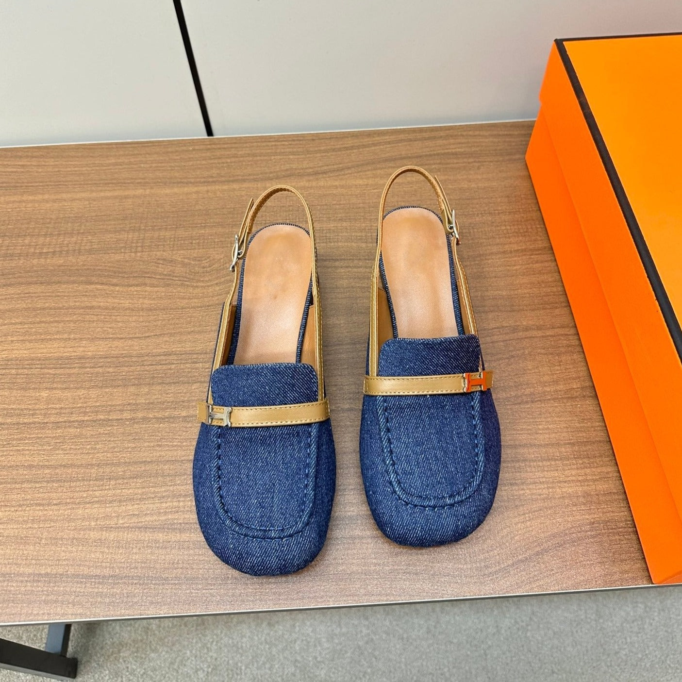 HERMES Infinie 50 pump navy