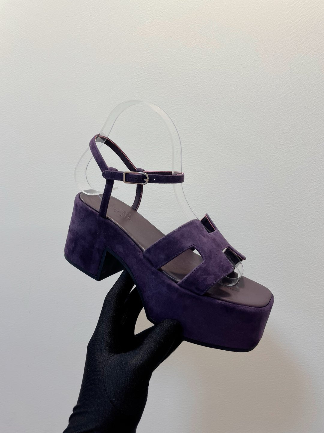 HERMES JAM 30 SANDAL IN VIOLET SUEDE
