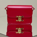 CELINE MINI CLAUDE 22 SHINY CALFSKIN CHERRY RED