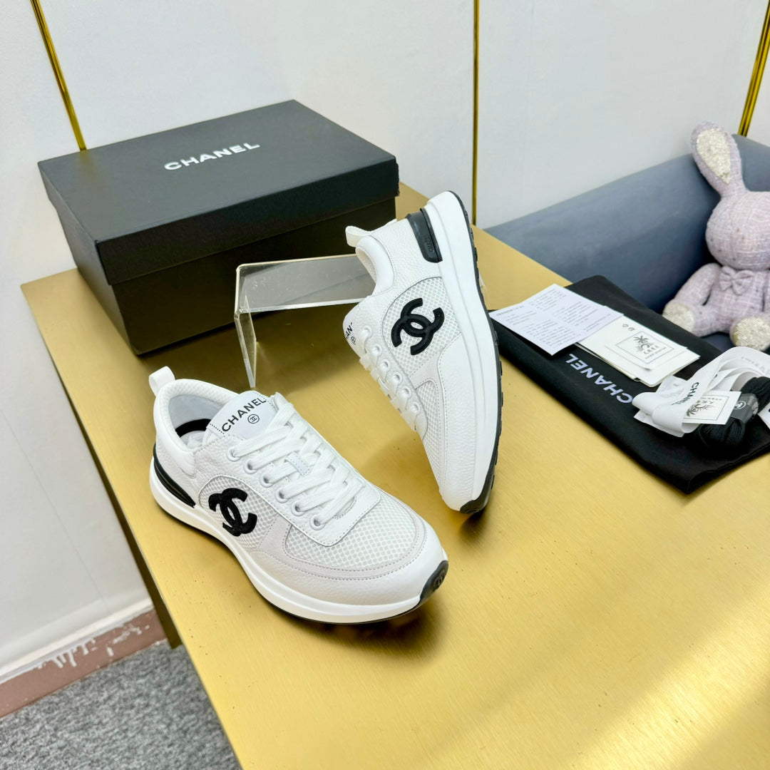 CHANEL CLASSIC TRAINER IN WHITE MERCERIZED VELVET